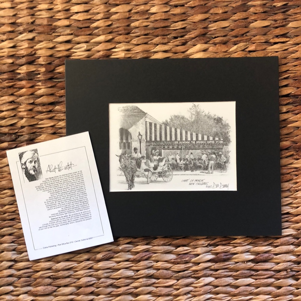 Cafe du monde matted print artwork